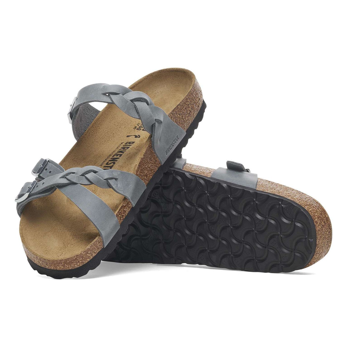 Franca Braided - Cuir huilé - Basalt Gray