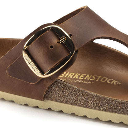 Gizeh Big Buckle - Cuir huilé - Cognac