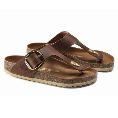 Gizeh Big Buckle - Cuir huilé - Cognac