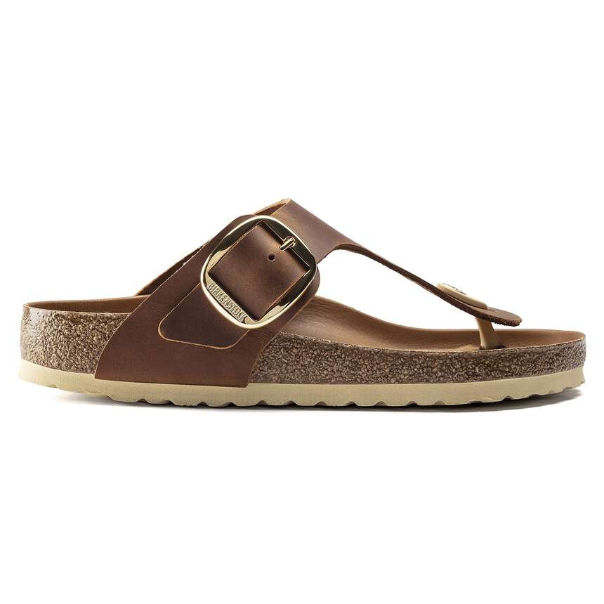 Gizeh Big Buckle - Cuir huilé - Cognac