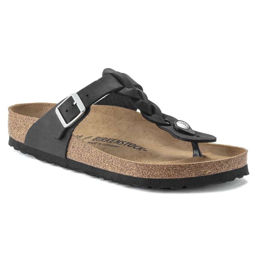 Gizeh Braided - Cuir huilé - Black