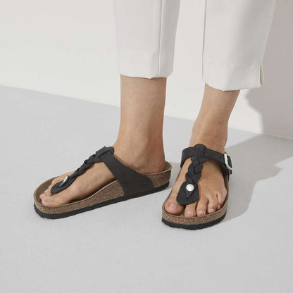 Gizeh Braided - Cuir huilé - Black