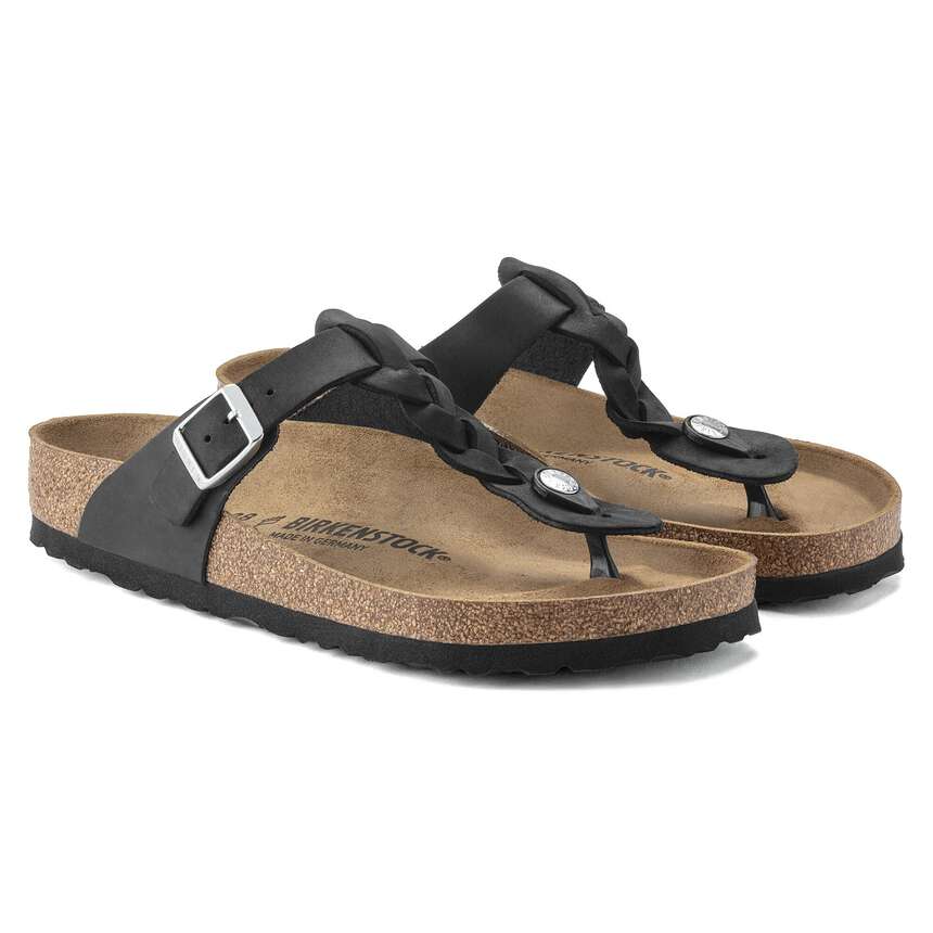 Gizeh Braided - Cuir huilé - Black