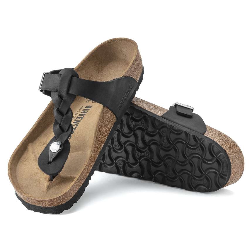Gizeh Braided - Cuir huilé - Black