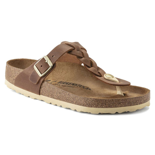 Gizeh Braided - Cuir huilé - Cognac