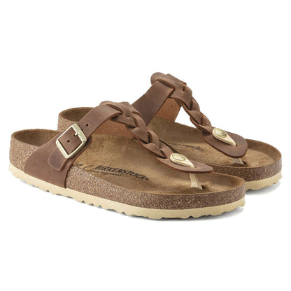 Gizeh Braided - Cuir huilé - Cognac