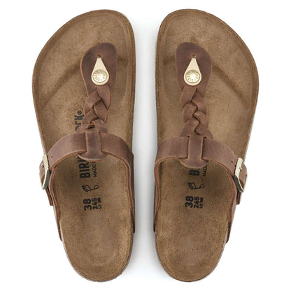 Gizeh Braided - Cuir huilé - Cognac