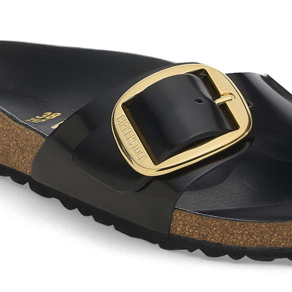 Madrid Big Buckle - Cuir naturel verni - High Shine Black