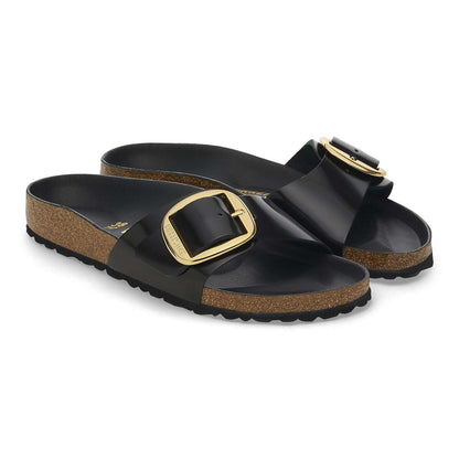 Madrid Big Buckle - Cuir naturel verni - High Shine Black