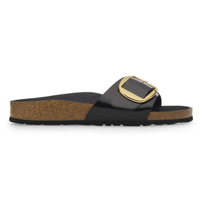 Madrid Big Buckle - Cuir naturel verni - High Shine Black