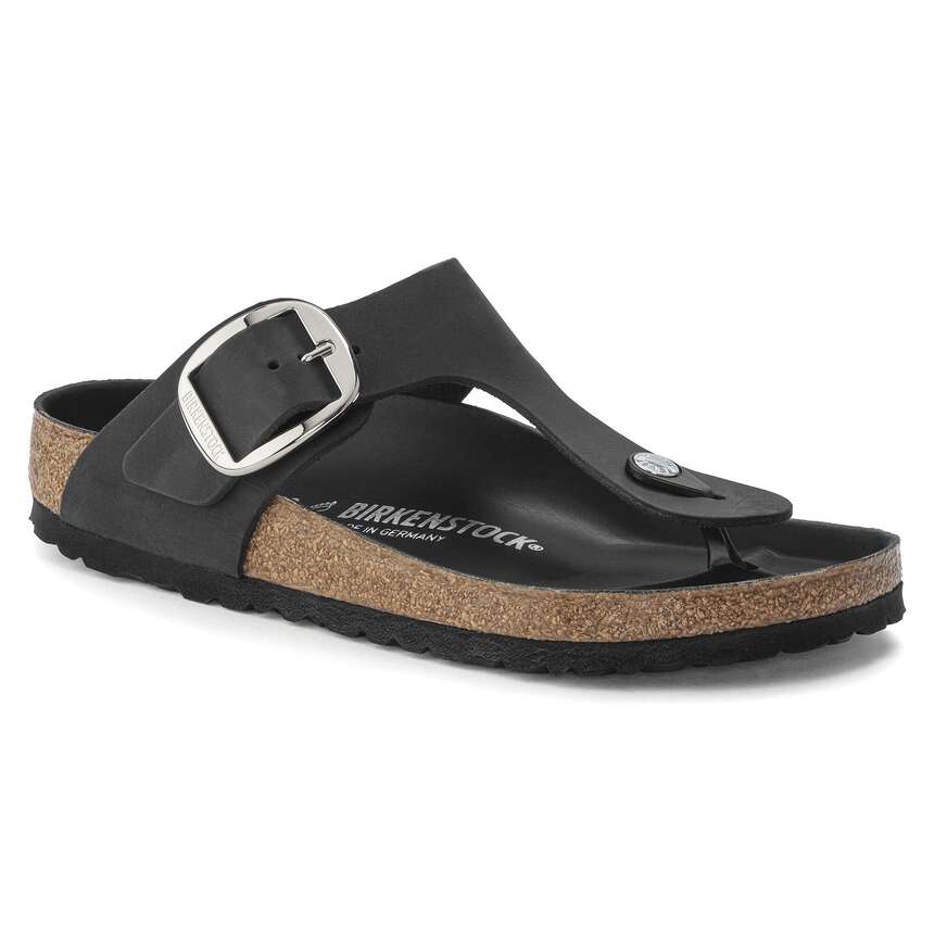 Gizeh Big Buckle - Cuir huilé - Black