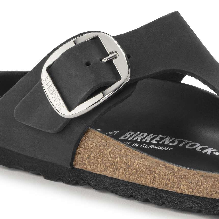 Gizeh Big Buckle - Cuir huilé - Black