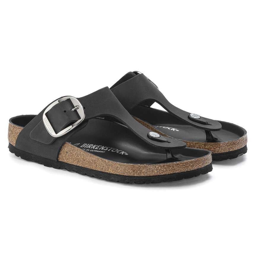 Gizeh Big Buckle - Cuir huilé - Black