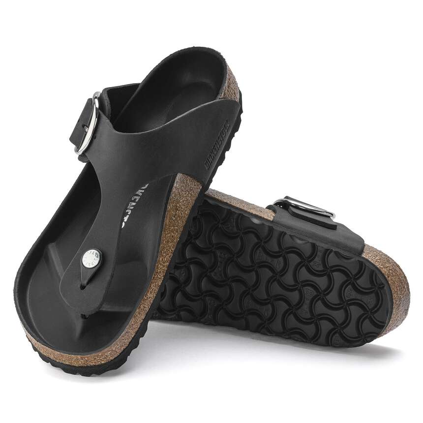 Gizeh Big Buckle - Cuir huilé - Black