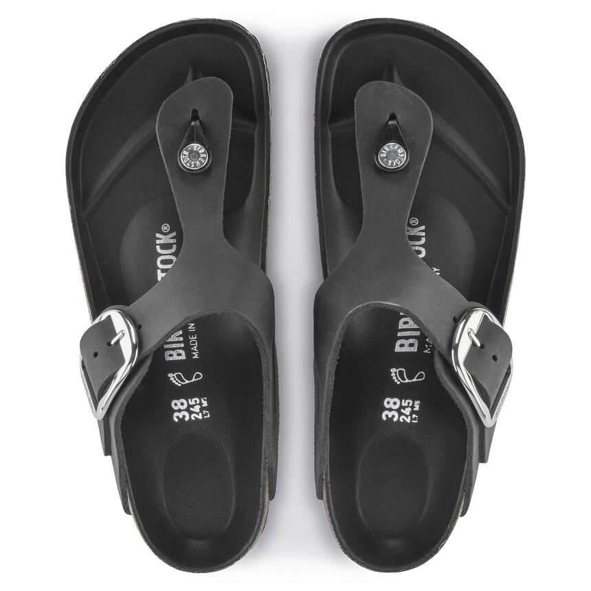 Gizeh Big Buckle - Cuir huilé - Black