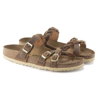 Franca Braided - Cuir huilé - Cognac