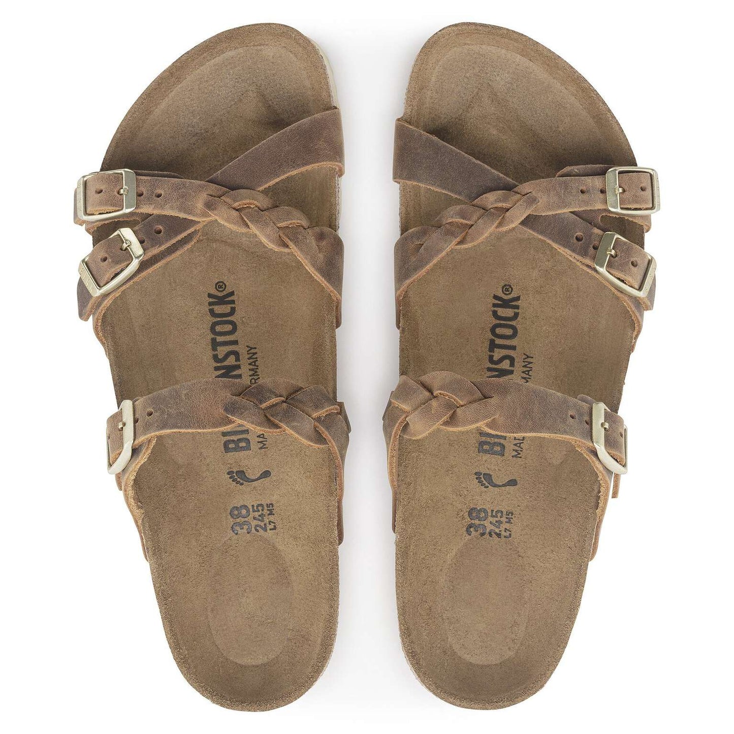 Franca Braided - Cuir huilé - Cognac