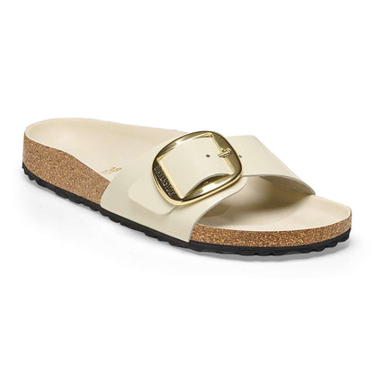 Madrid Big Buckle - Cuir naturel verni - High-Shine Ecru