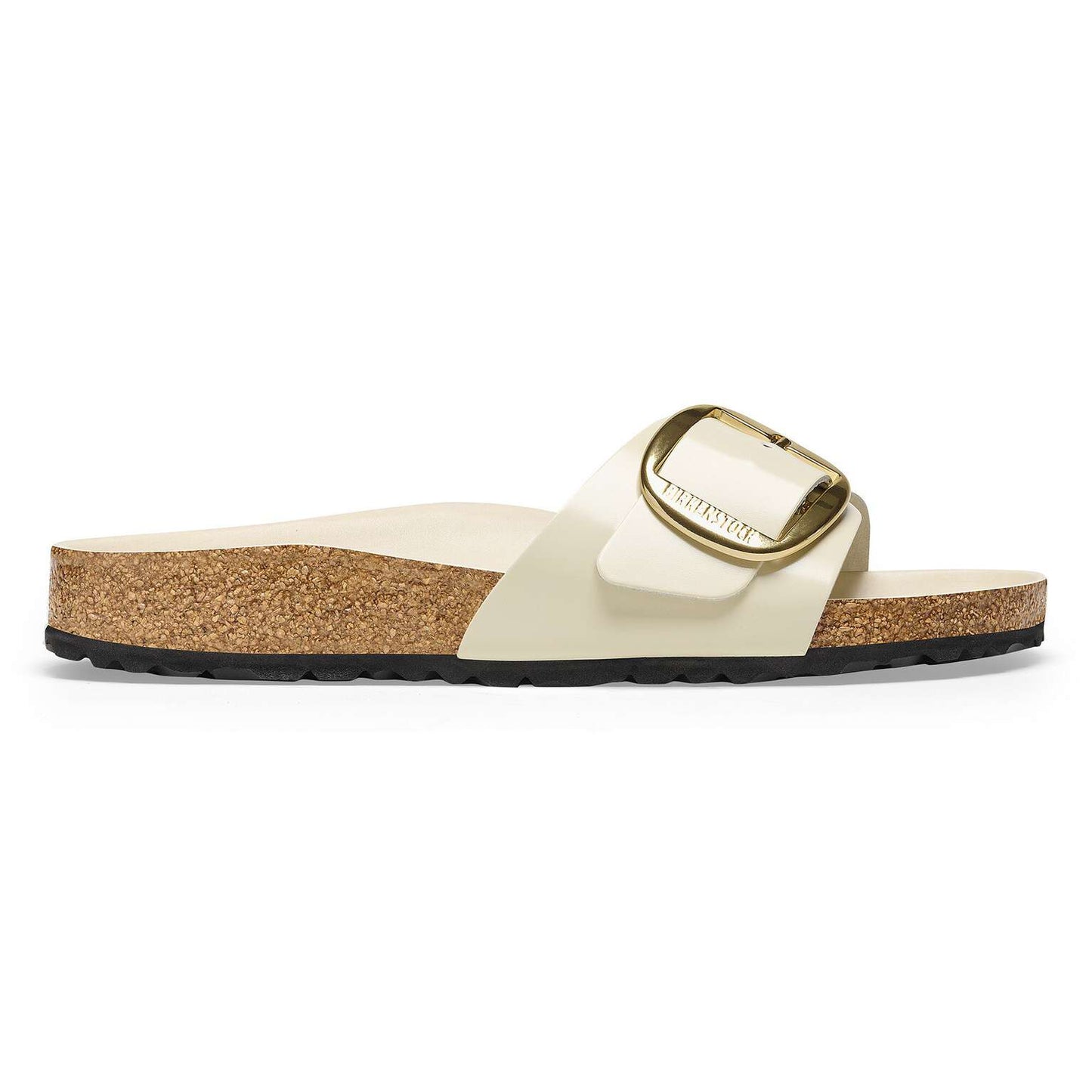 Madrid Big Buckle - Cuir naturel verni - High-Shine Ecru