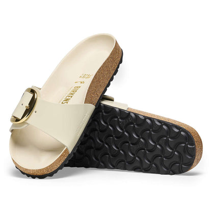 Madrid Big Buckle - Cuir naturel verni - High-Shine Ecru