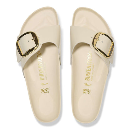 Madrid Big Buckle - Cuir naturel verni - High-Shine Ecru