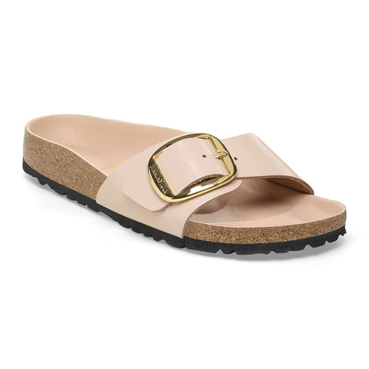 Madrid Big Buckle - Cuir naturel verni - High-Shine New Beige