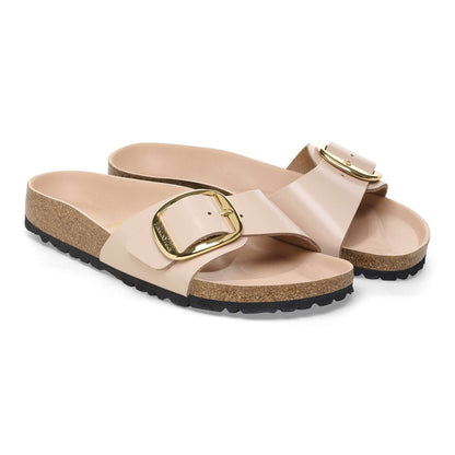 Madrid Big Buckle - Cuir naturel verni - High-Shine New Beige
