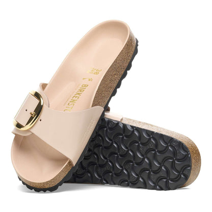 Madrid Big Buckle - Cuir naturel verni - High-Shine New Beige