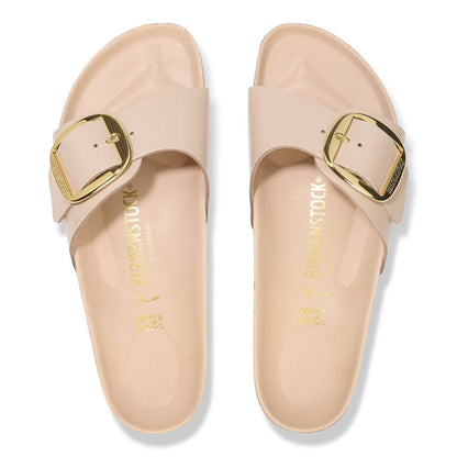 Madrid Big Buckle - Cuir naturel verni - High-Shine New Beige