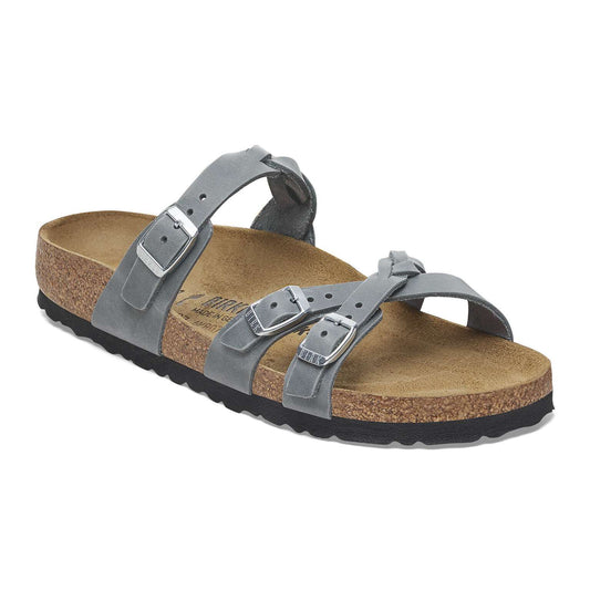 Franca Braided - Cuir huilé -  Basalt Gray