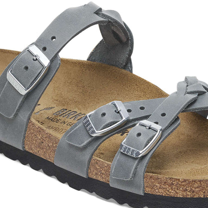 Franca Braided - Cuir huilé -  Basalt Gray
