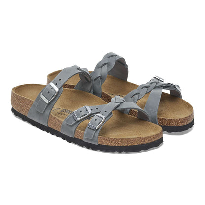 Franca Braided - Cuir huilé -  Basalt Gray