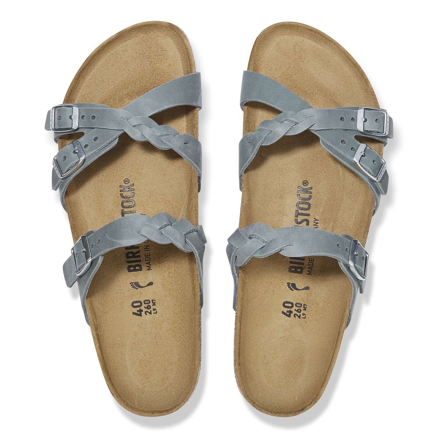 Franca Braided - Cuir huilé -  Basalt Gray