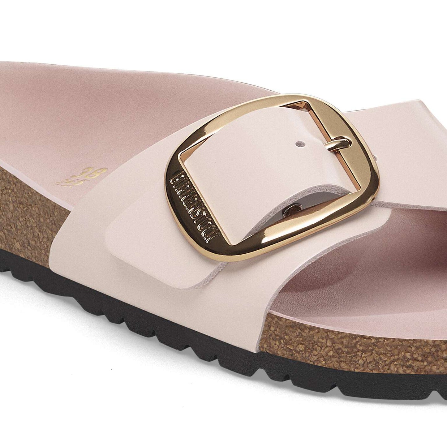 Madrid Big Buckle - Cuir naturel verni - High-Shine Light Rose