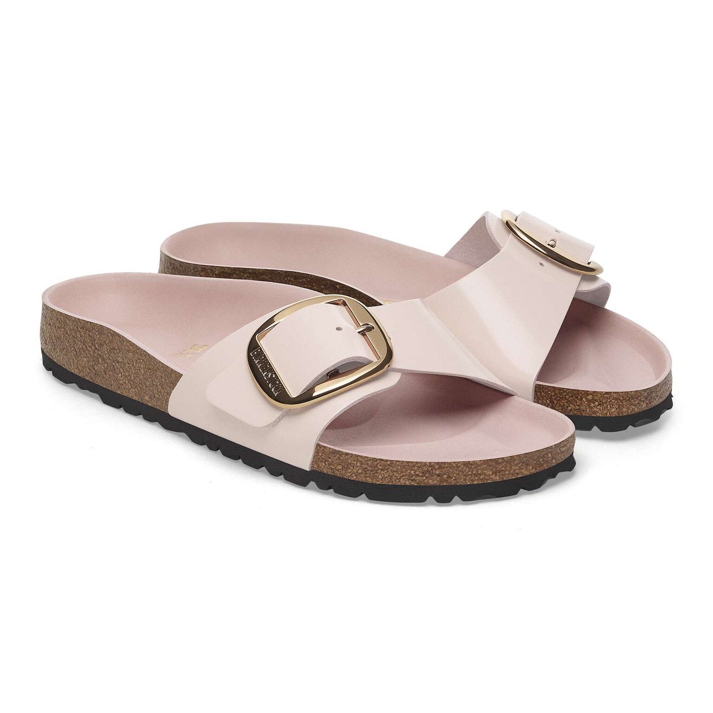 Madrid Big Buckle - Cuir naturel verni - High-Shine Light Rose