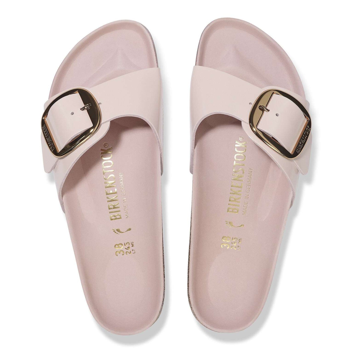 Madrid Big Buckle - Cuir naturel verni - High-Shine Light Rose