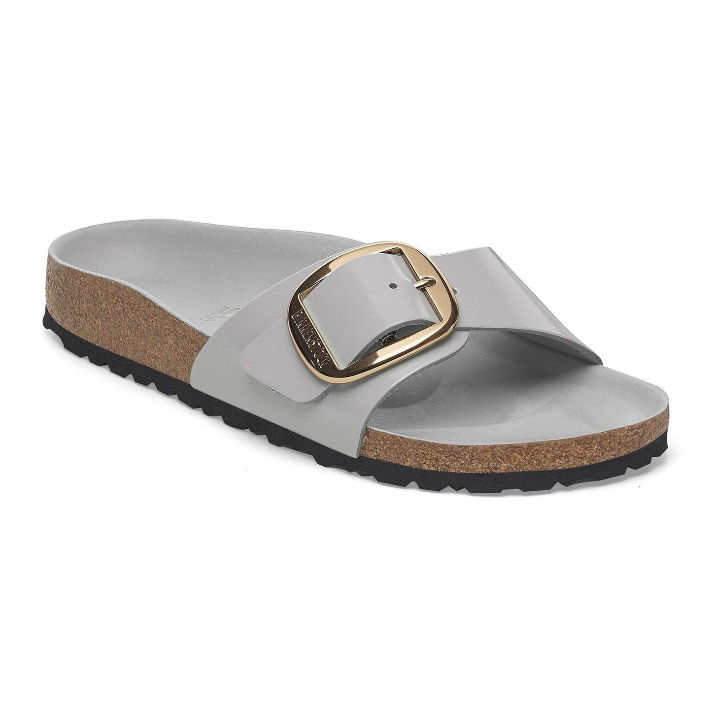 Madrid Big Buckle - Cuir naturel verni - High-Shine Stone Coin