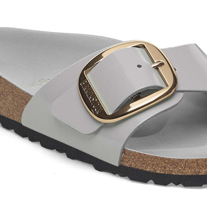 Madrid Big Buckle - Cuir naturel verni - High-Shine Stone Coin