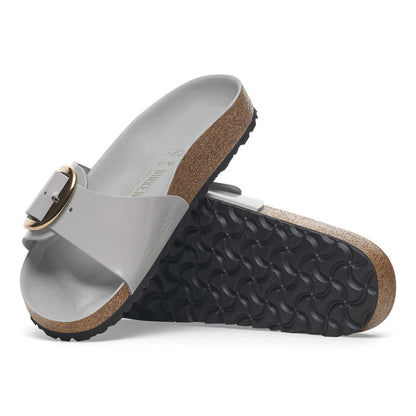 Madrid Big Buckle - Cuir naturel verni - High-Shine Stone Coin