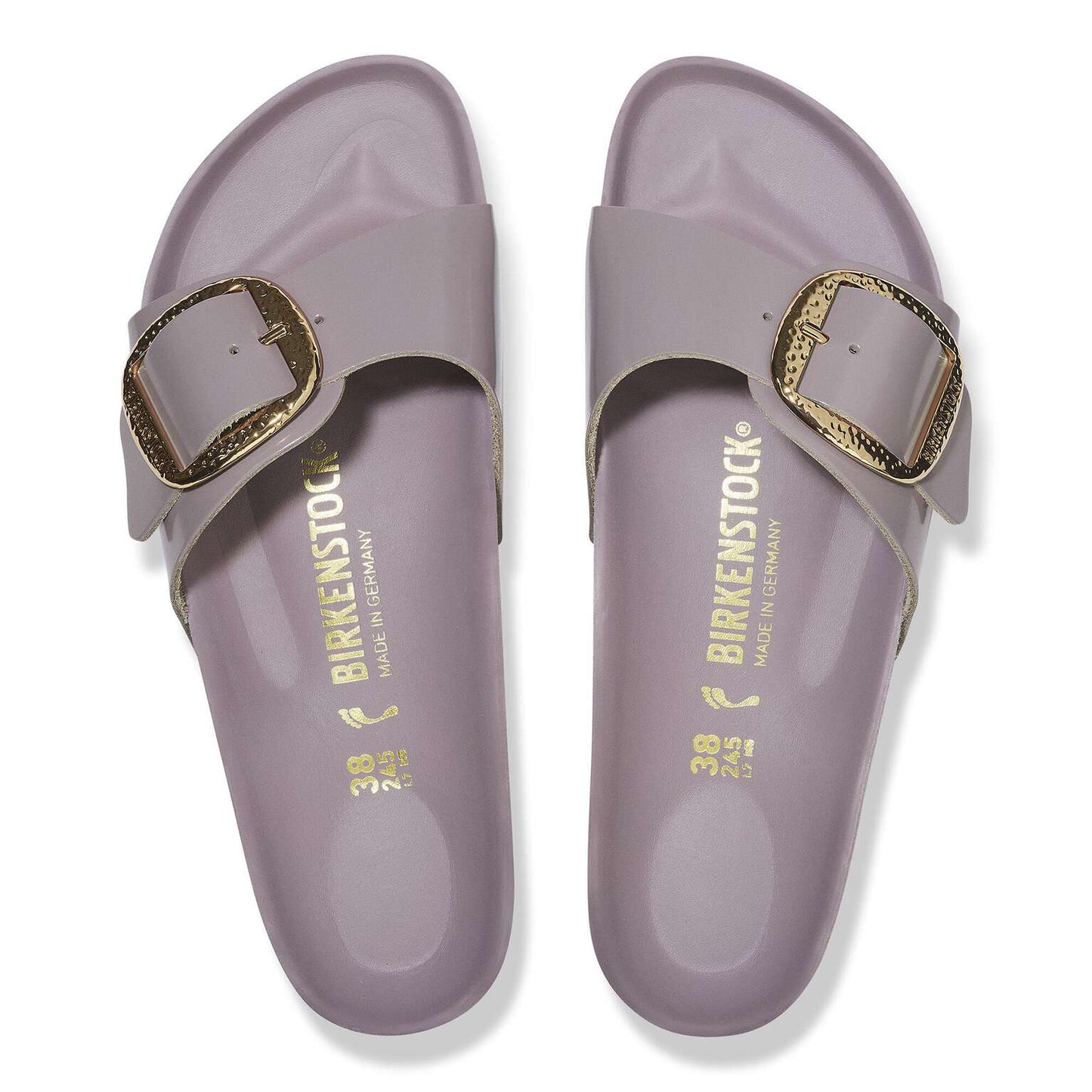 Madrid Big Buckle - Cuir naturel verni - High-Shine Faded Purple