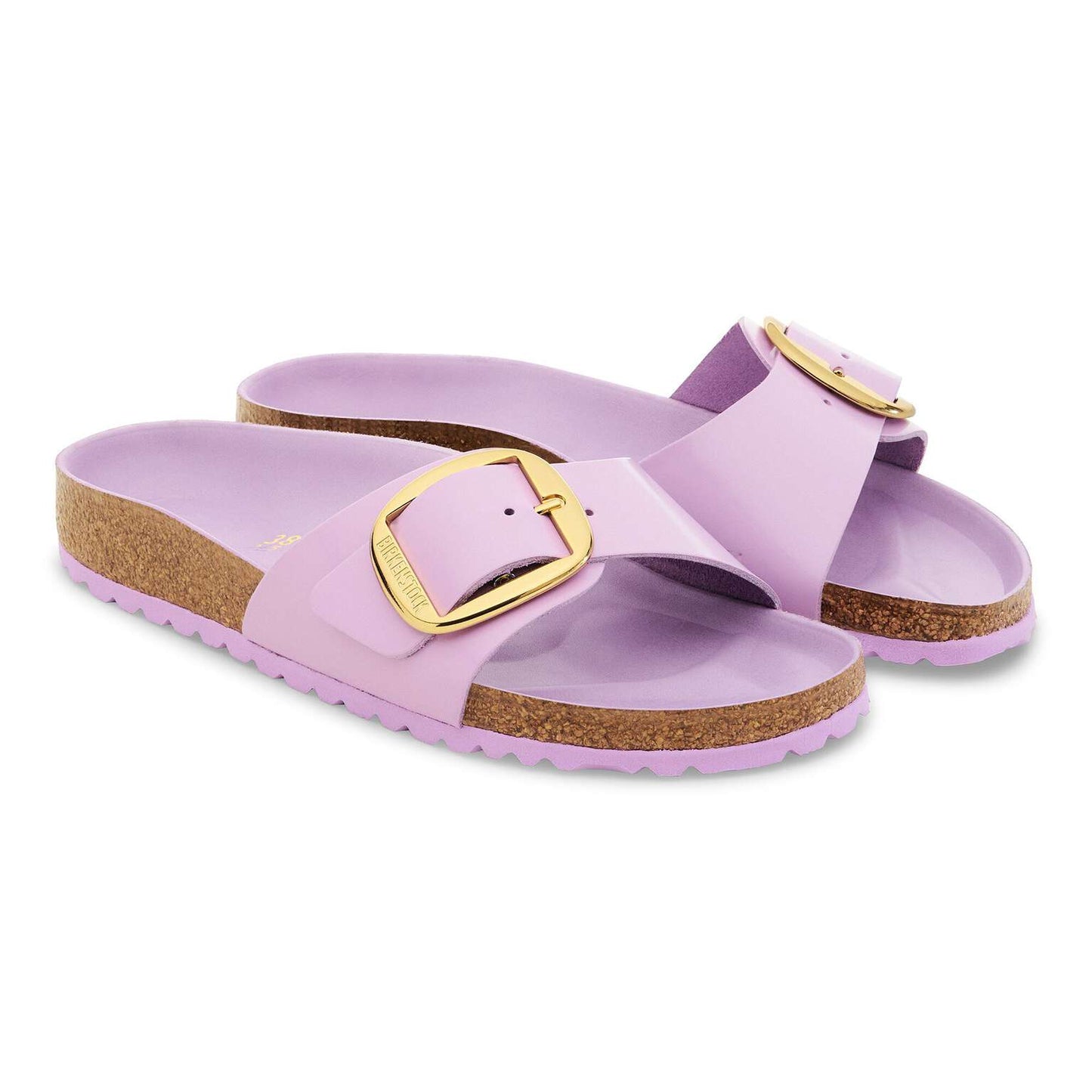 Madrid Big Buckle - Cuir naturel verni - High-Shine Crocus
